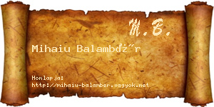 Mihaiu Balambér névjegykártya